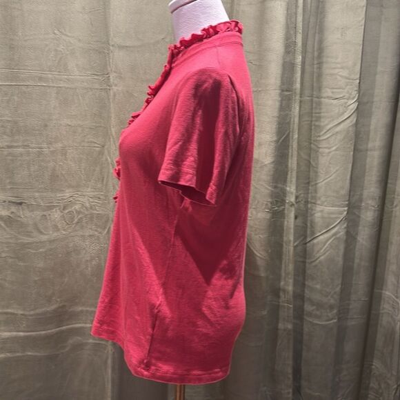 Tory Burch salmon pink Ruffled Button-Up Top, M - Picture 8 of 11